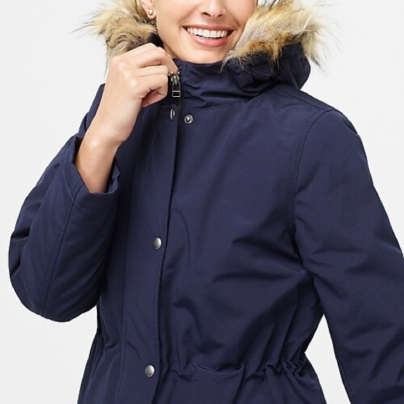 NWT J.Crew Factory Faux Fur Trim Winter Parka - Picture 3 of 4